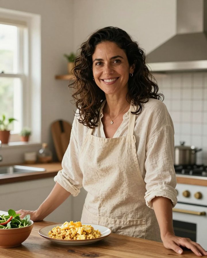 Ana Santiago na cozinha